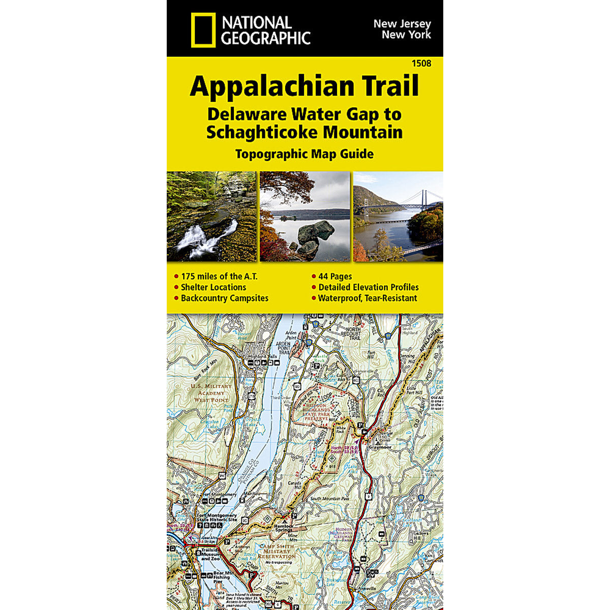 Appalachian Trail Map, Delaware Water Gap to Schaghticoke Mountain [NJ, NY]-National Geographic Maps-Uncle Dan&#39;s, Rock/Creek, and Gearhead Outfitters