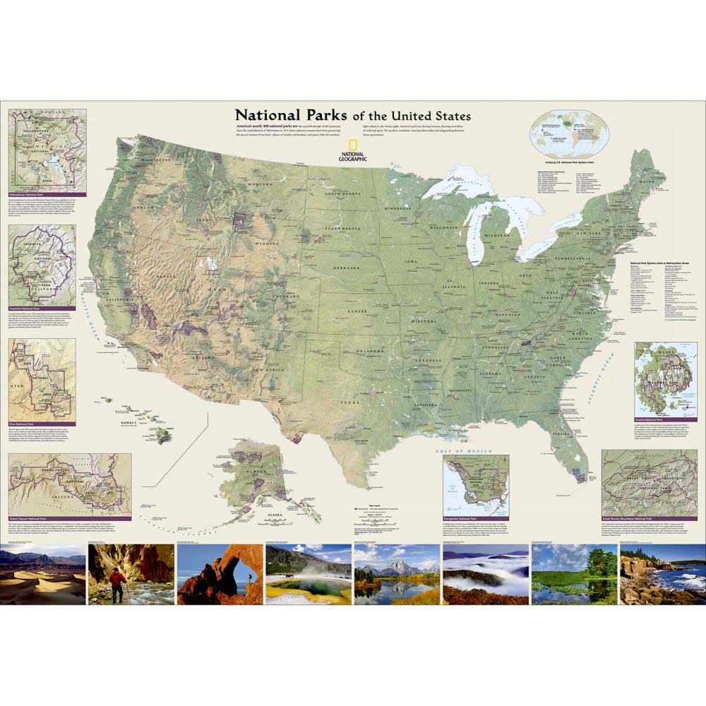Wall Map: National Parks Of The United States, Tubed
