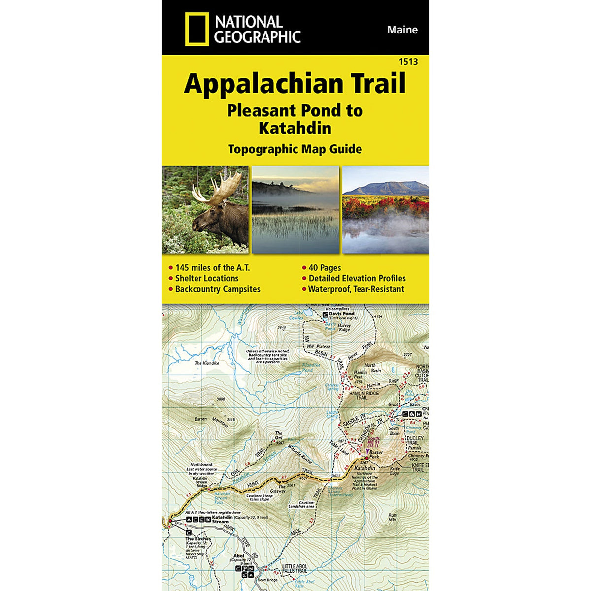 Appalachian Trail Map, Pleasant Pond to Katahdin [Maine]-National Geographic Maps-Uncle Dan&#39;s, Rock/Creek, and Gearhead Outfitters