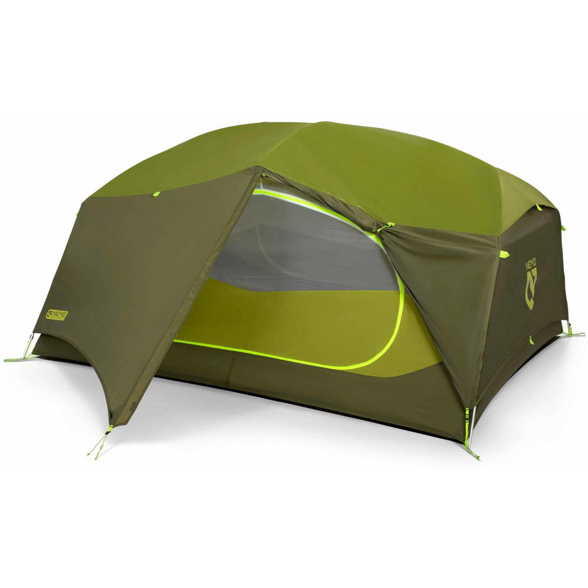 Aurora 3-Person Backpacking Tent &amp; Footprint-NEMO Equipment-Nova Green-Uncle Dan&#39;s, Rock/Creek, and Gearhead Outfitters